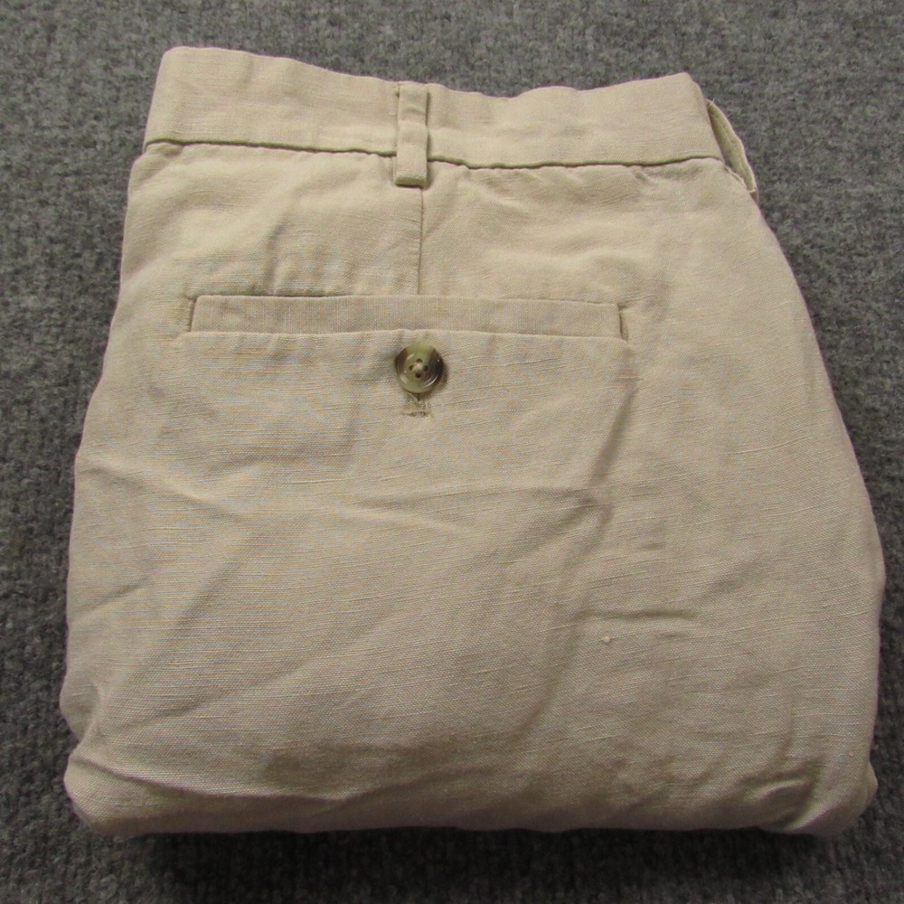 Savane Pants Men 36x32 (29.5) Linen Viscose Blend Straight Fit Flat Pants Summer